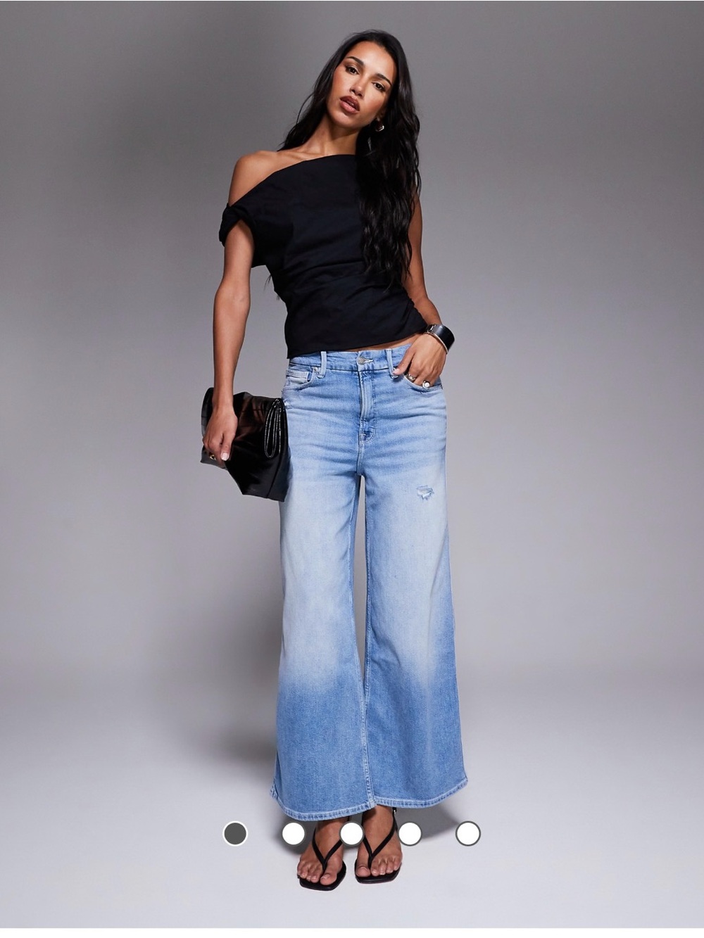 Good American denim Wide Leg Light Blue Women's Jeans
